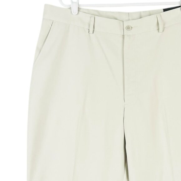 Pebble Beach Men's Performance Straight Flat Front Cream Pants Size 38x32 NWT - Picture 5 of 15